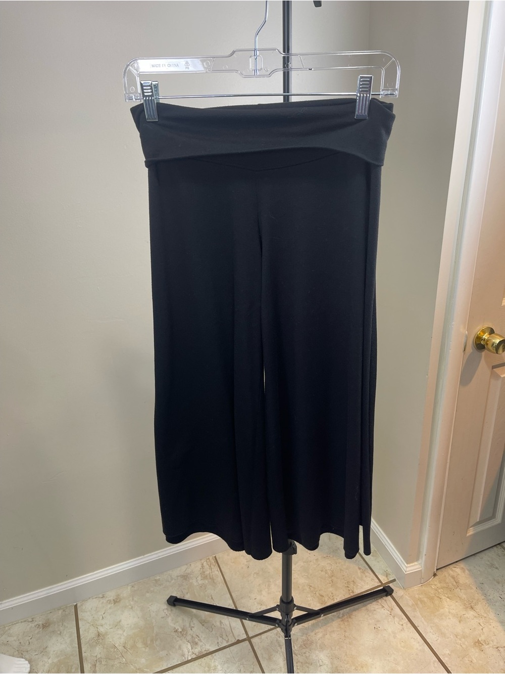 Forever 21 Black Fold-Over Wide Leg Pants